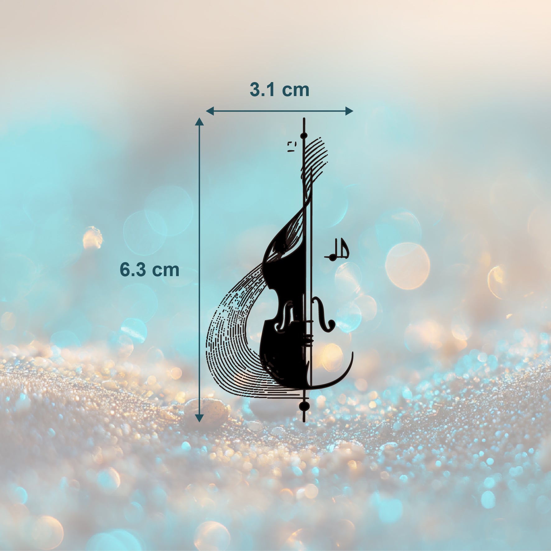 Cello Black White Tattoo