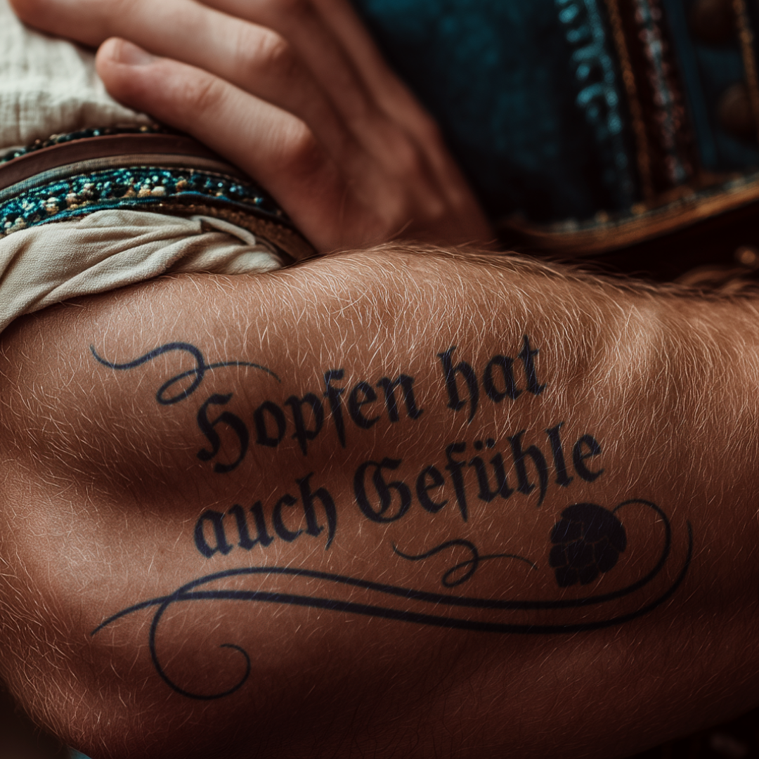 Hopfen hat auch Gefühle Tattoo