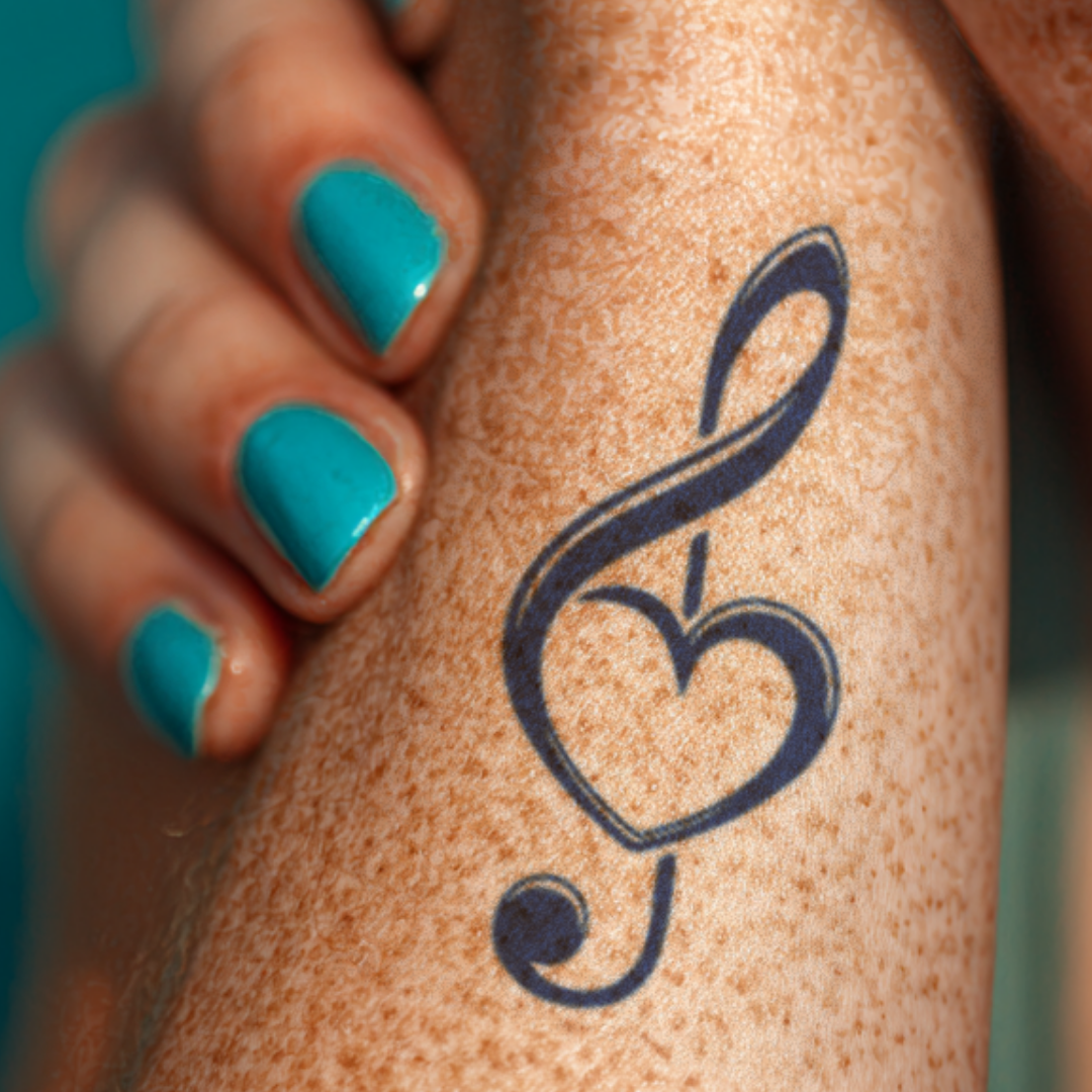 Herz Notenschlüssel Tattoo
