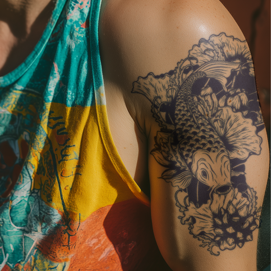 Flower Koi Tattoo