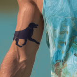 Running Flatcoated Retriever Tattoo