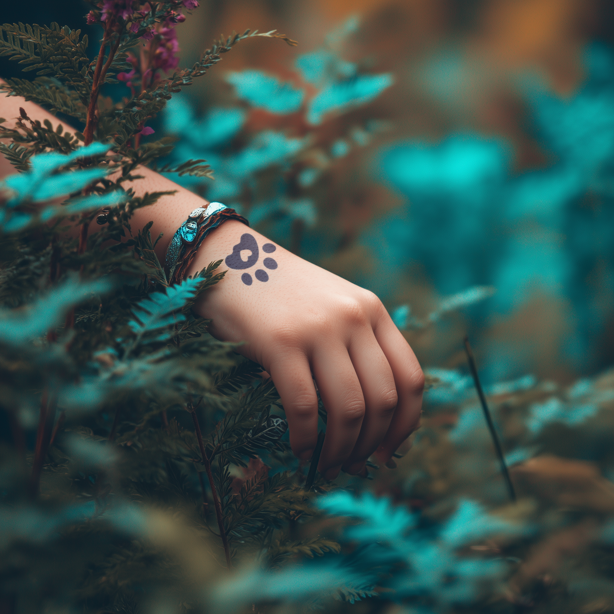 Pfötchen mit Herz Tattoo