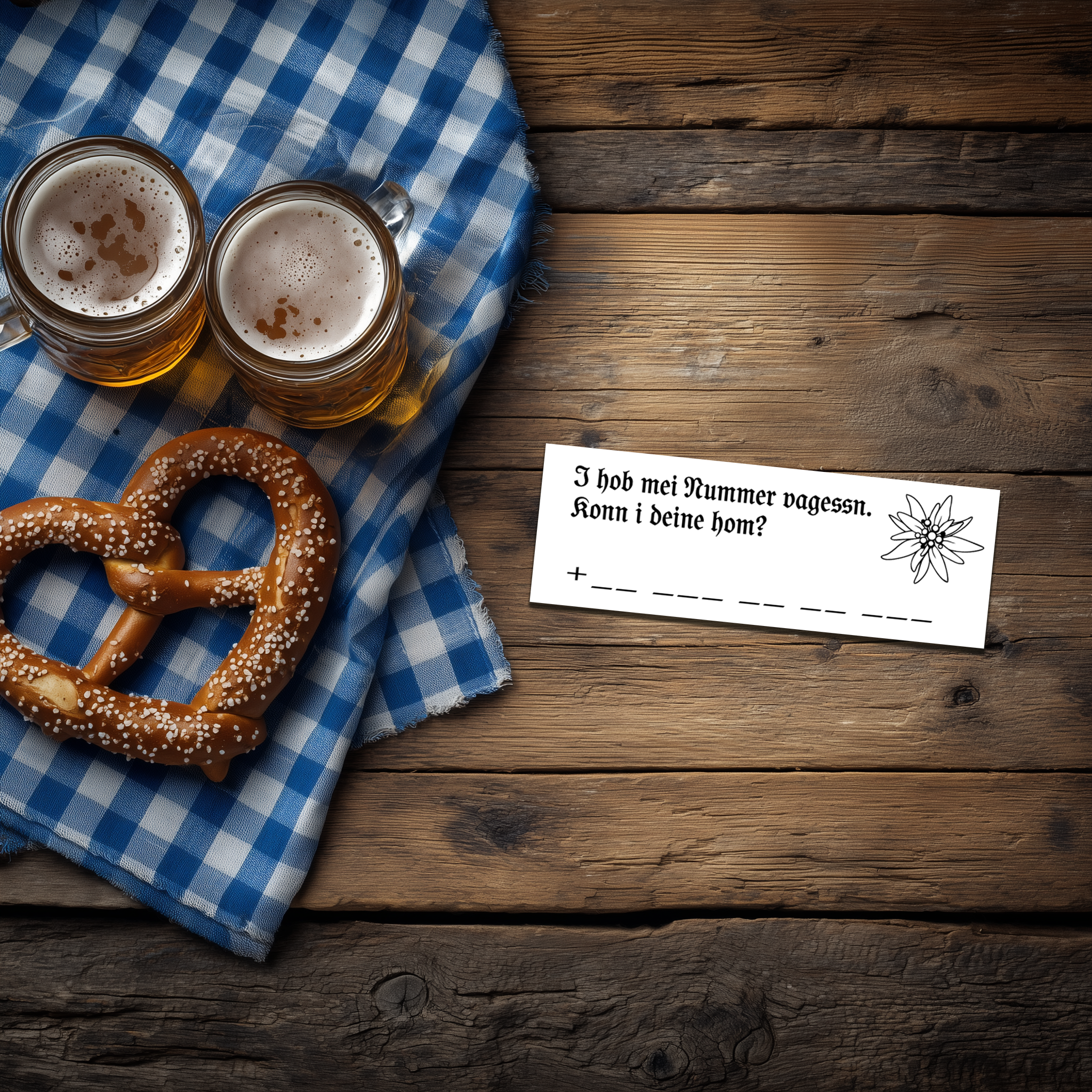 I hob mei Nummer vagessn. Konn i deine hom? Tattoo