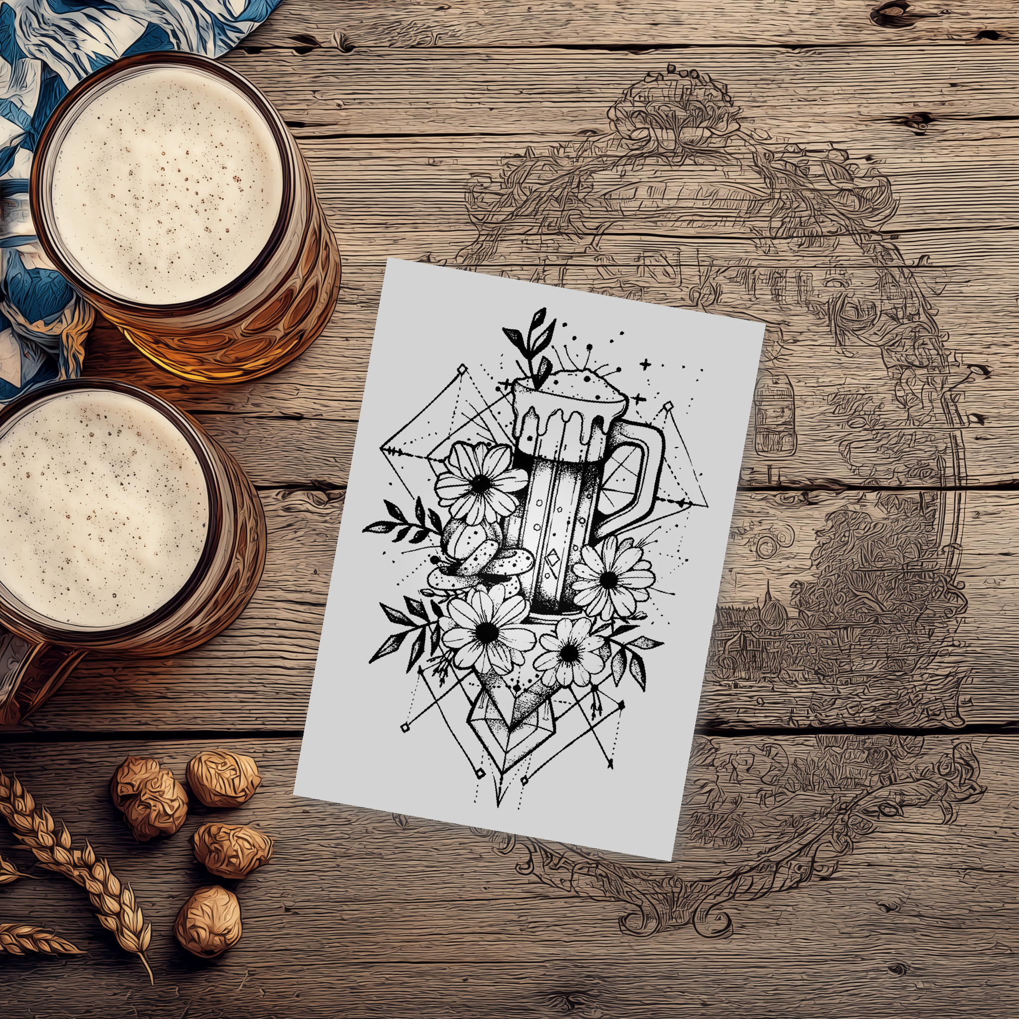 Bierkrug Star Tattoo