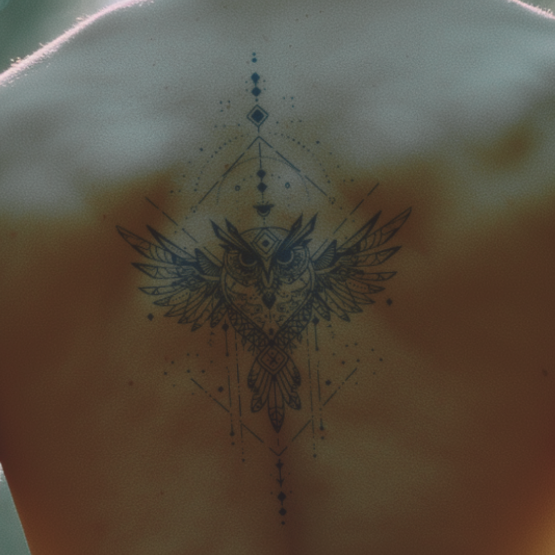Geometric Owl Tattoo