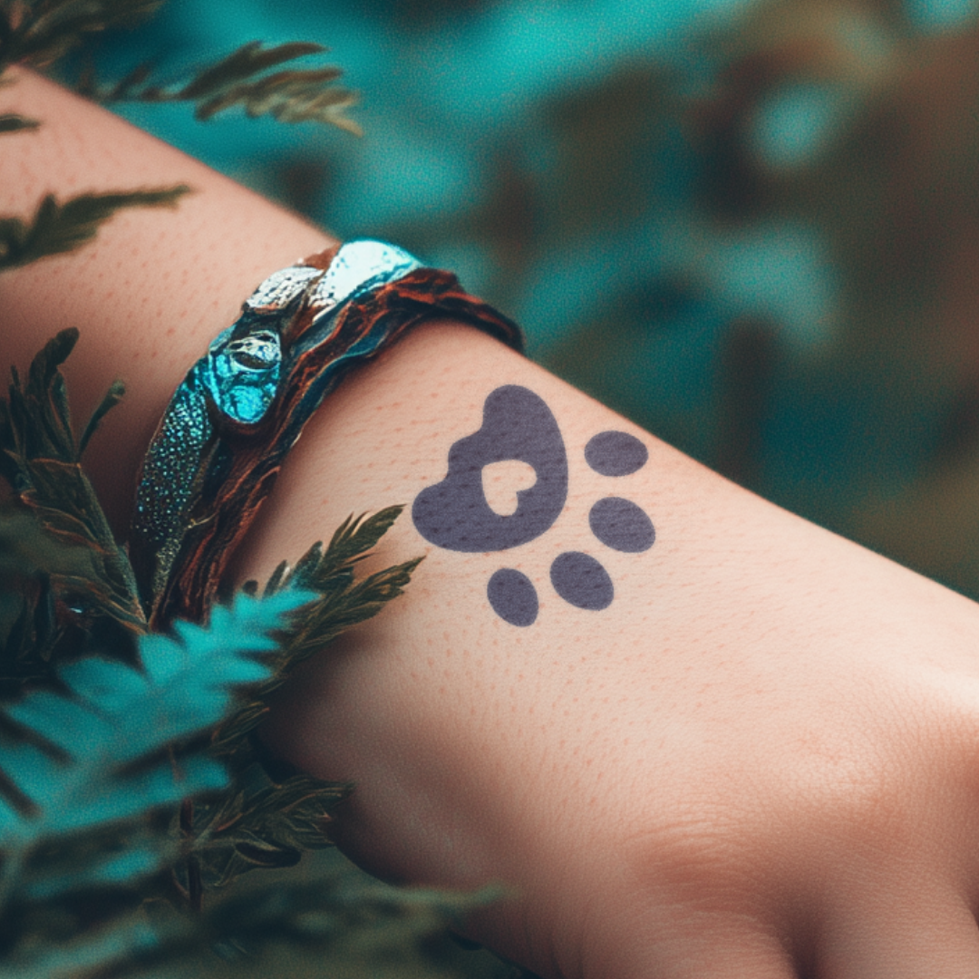 Pfötchen mit Herz Tattoo