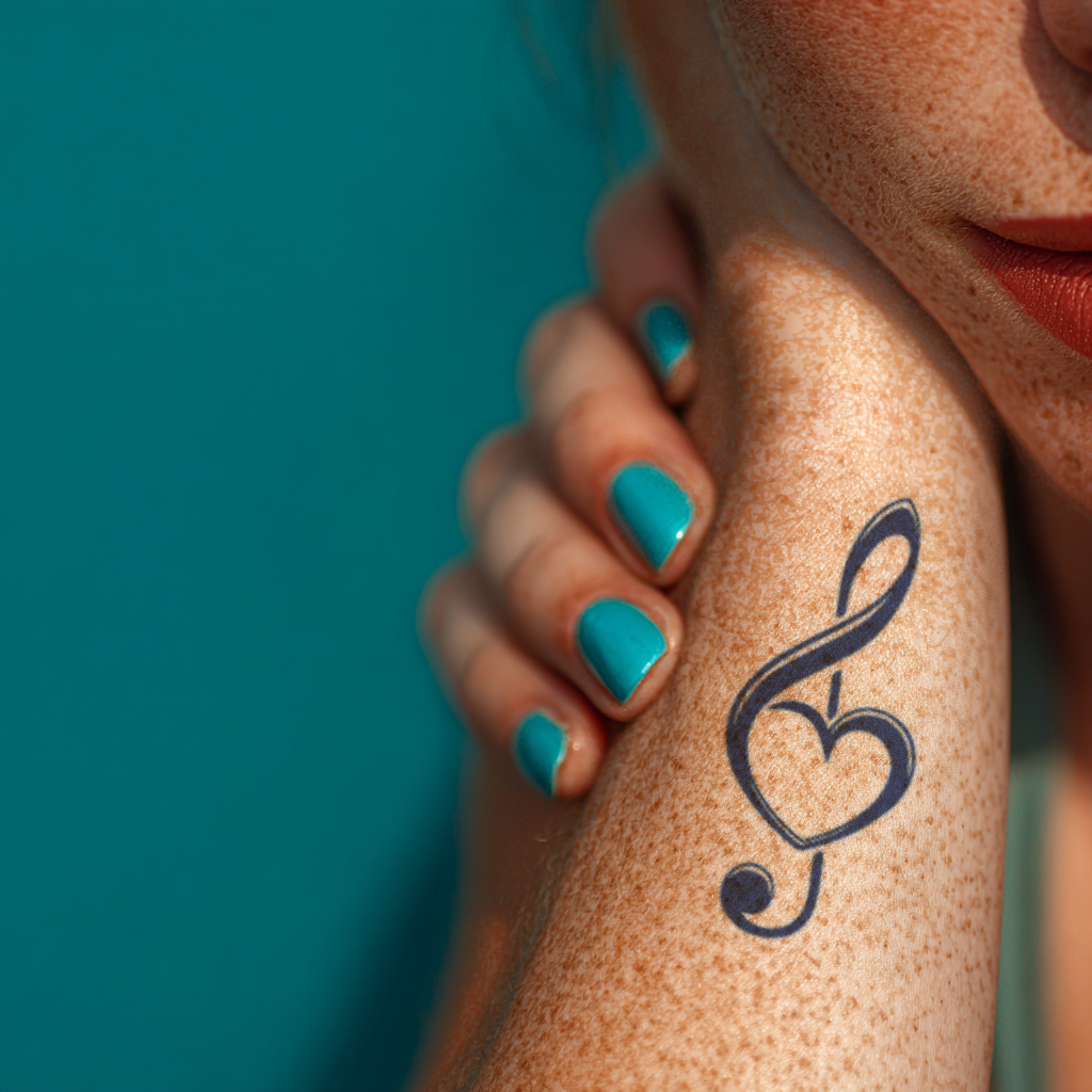 Herz Notenschlüssel Tattoo