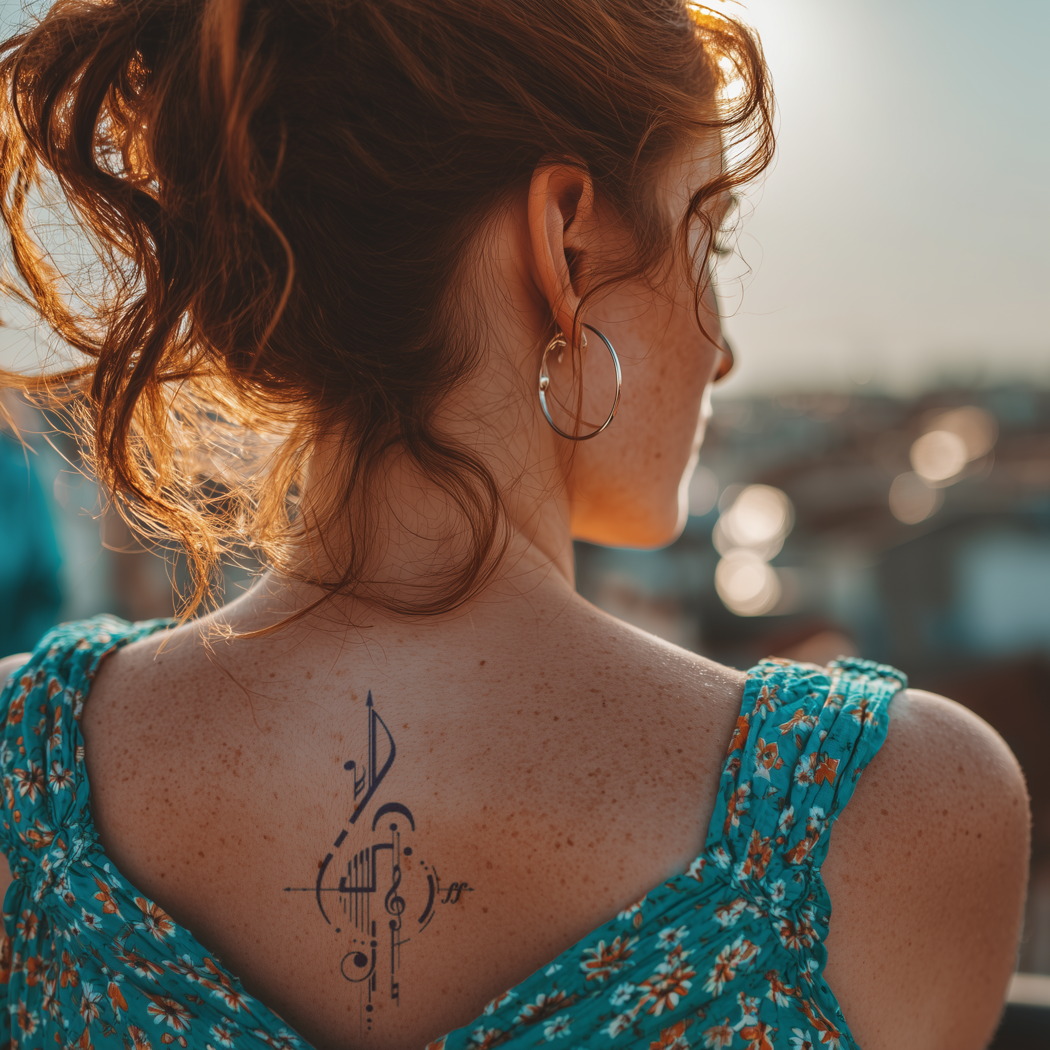 Abstrakter Notenschlüssel Tattoo