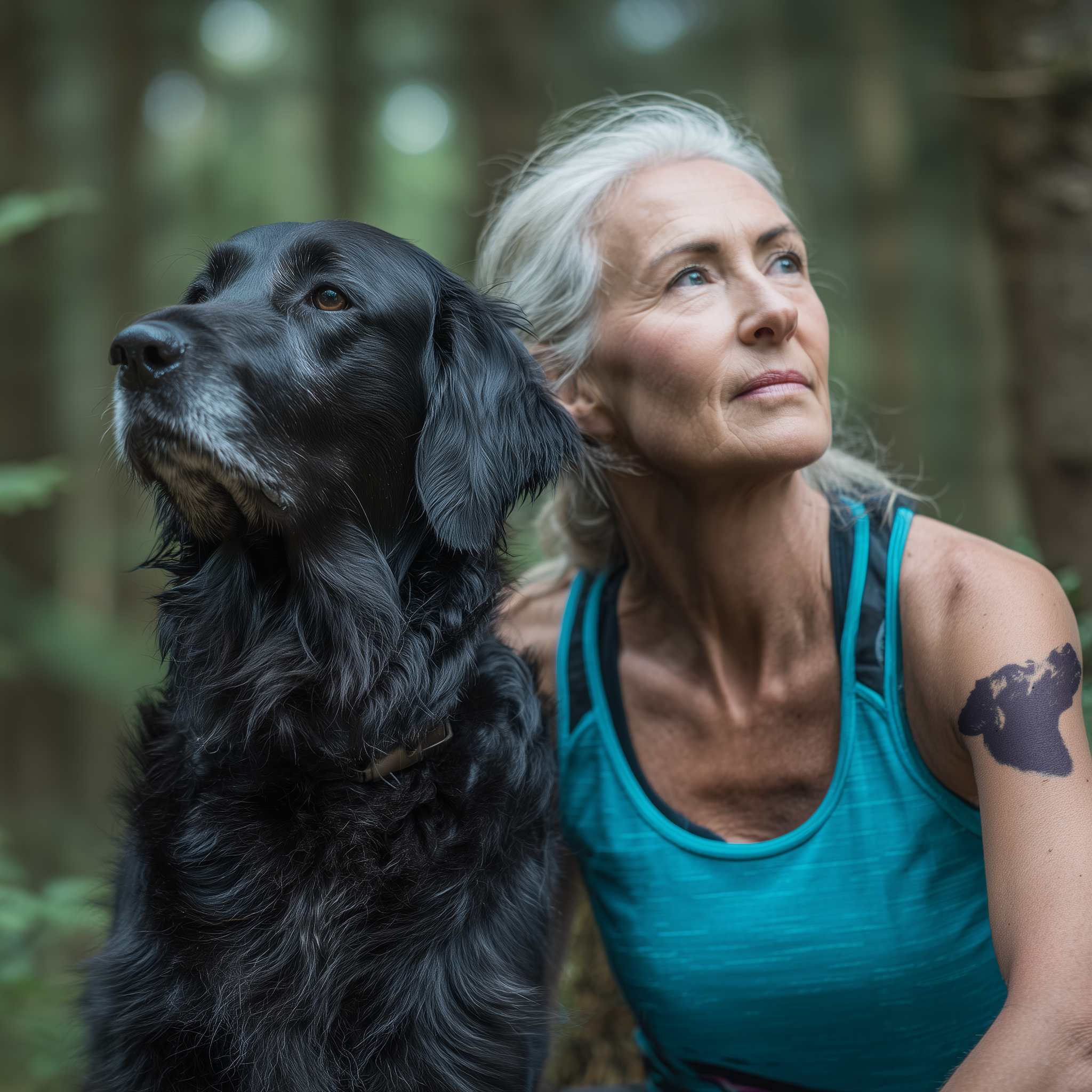 Cheeky Flatcoated Retriever Tattoo